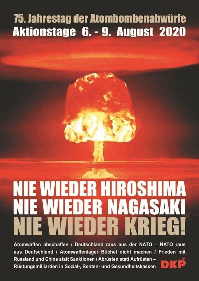 Heute vor 75 Jahren fiel die Atombombe auf Hiroshima. Dazu die UZ:…